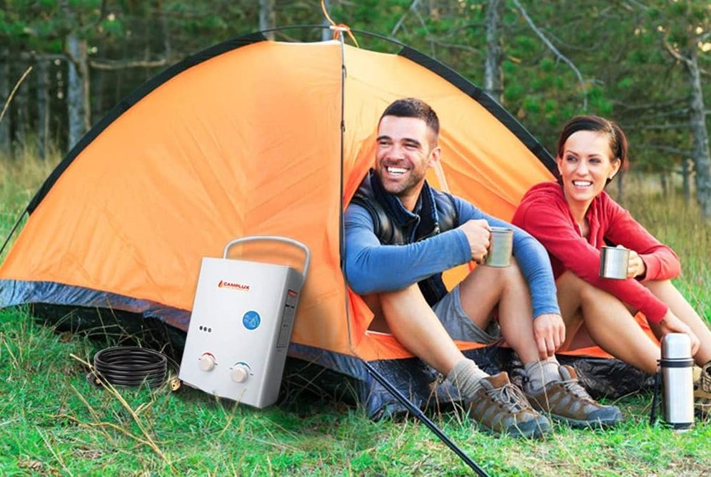 tankless water heater while camping