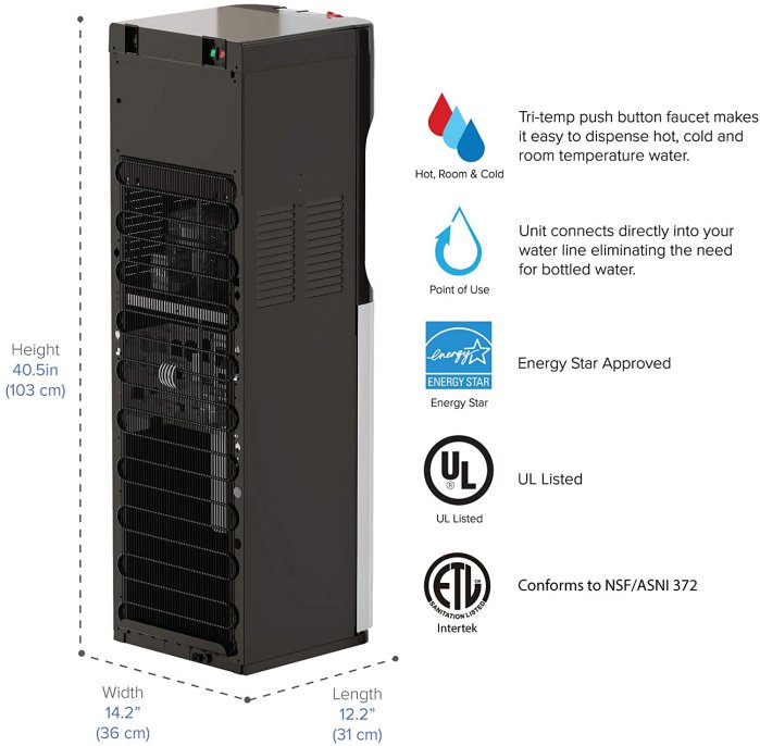 Features of Brio Bottleless Water Dispenser